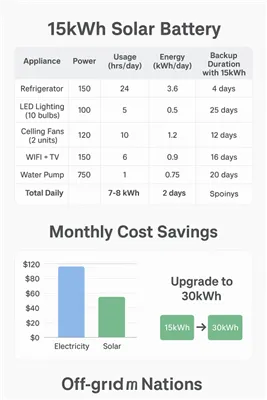 Vypnuté - mriežku žijúca so solárnou batériou 15 kWh v juhovýchodnej Ázii (sp...